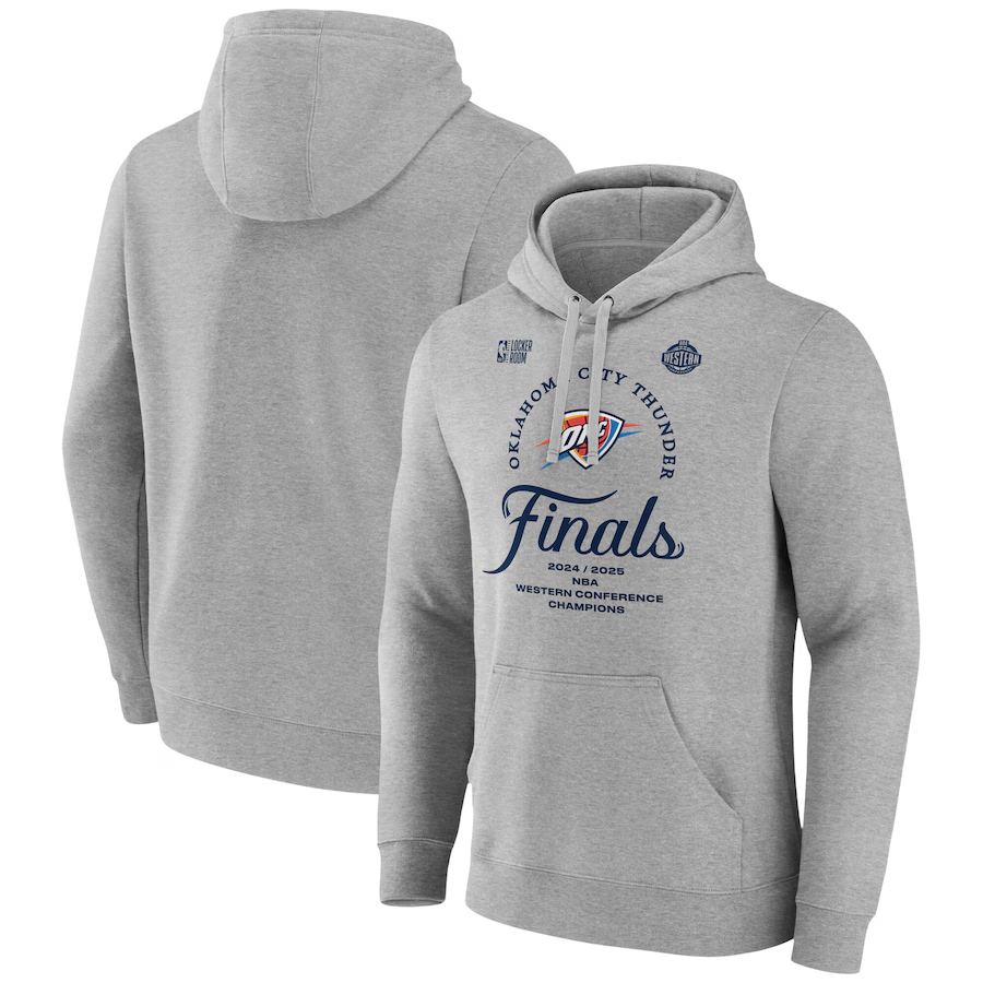 Men 2025 NBA Oklahoma City Thunder grey Hoodie->oklahoma city thunder->NBA Jersey